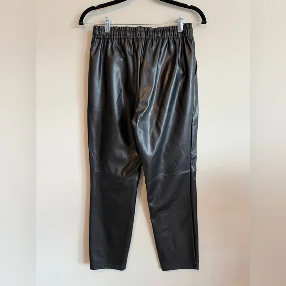 Laundry by Shelli Segal Faux Leather Black Joggers Pants - Picture 5 of 11